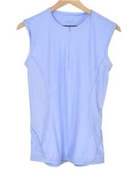Athleta Pale Lavender Sleeveless Zip-Front Performance Tank
